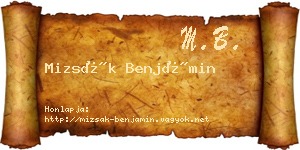 Mizsák Benjámin névjegykártya