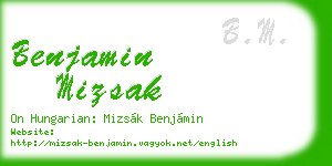 benjamin mizsak business card